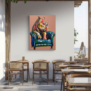 The Rhino Sat on It (Original Painting)