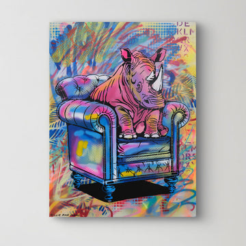 The Rhino Was at Home (Original Painting)