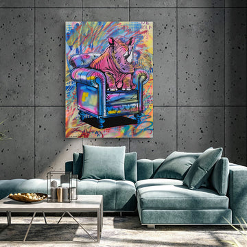 The Rhino Was at Home (Original Painting)
