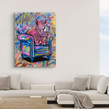 The Rhino Was at Home (Original Painting)