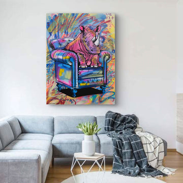 The Rhino Was at Home (Original Painting)