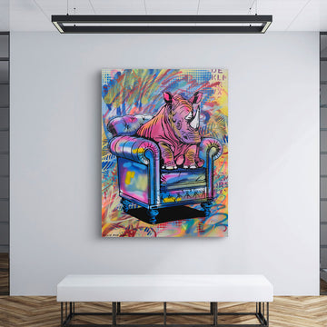 The Rhino Was at Home (Original Painting)