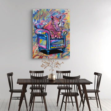 The Rhino Was at Home (Original Painting)