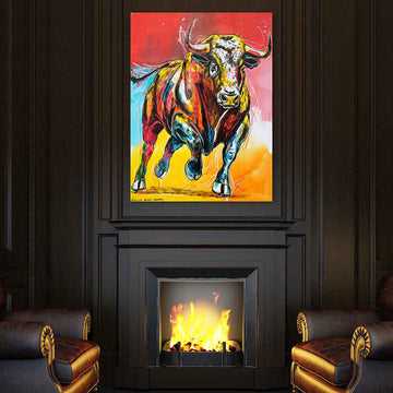 The Unstoppable Spirit of the Wild Bull (Original Painting)