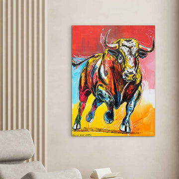The Unstoppable Spirit of the Wild Bull (Original Painting)