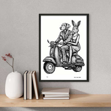 The Vespa Riders Were on a Mission (Giclee Canvas Print)