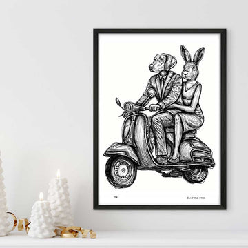 The Vespa Riders Were on a Mission (Giclee Canvas Print)