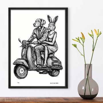 The Vespa Riders Were on a Mission (Giclee Canvas Print)