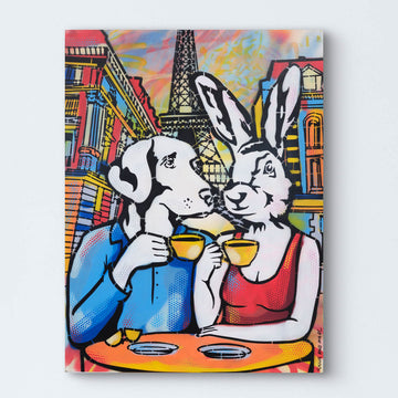 The Coffee Drinkers in Paris (Original Painting)