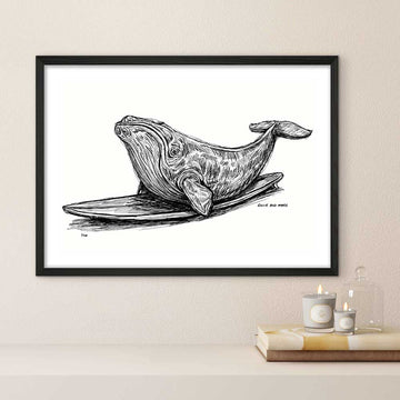 The North Atlantic Right Whale Races on a Surfboard (Giclee Canvas Print)