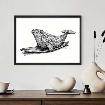 The North Atlantic Right Whale Races on a Surfboard (Giclee Canvas Print)
