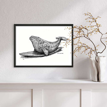 The North Atlantic Right Whale Races on a Surfboard (Giclee Canvas Print)