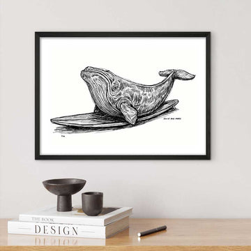 The North Atlantic Right Whale Races on a Surfboard (Giclee Canvas Print)