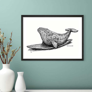 The North Atlantic Right Whale Races on a Surfboard (Giclee Canvas Print)