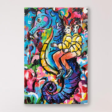 The Seahorse Was Never Horsing Around (Original Painting)