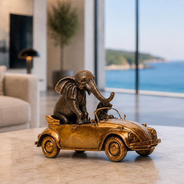 The Bengal Tiger and Sumatran Elephant Race Against Time in the Beatle (Bronze Sculpture, Small)