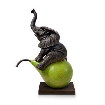 The Elephant and the Pear (Bronze Sculpture, Mid-Size)
