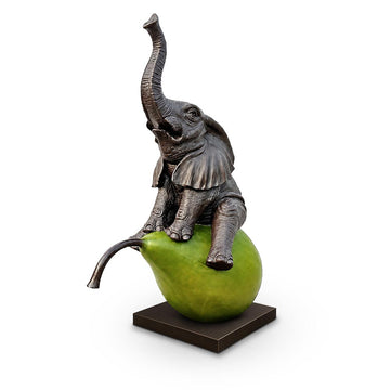 The Elephant and the Pear (Bronze Sculpture, Mid-Size)