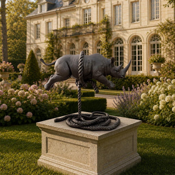 The Rhino Was Ready to Take Off (Bronze Sculpture, Mid-Size)