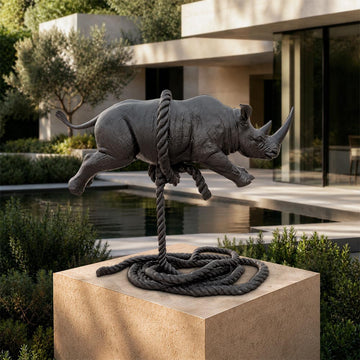 The Rhino Was Ready to Take Off (Bronze Sculpture, Mid-Size)