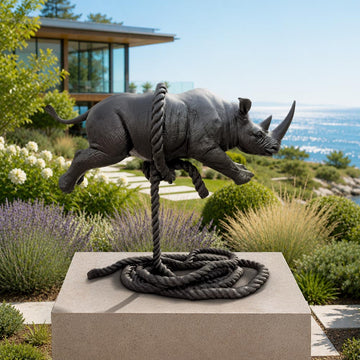 The Rhino Was Ready to Take Off (Bronze Sculpture, Mid-Size)