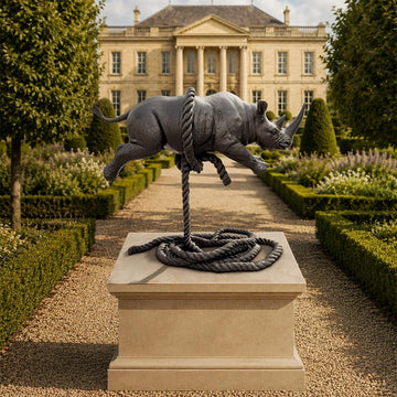 The Rhino Was Ready to Take Off (Bronze Sculpture, Mid-Size)