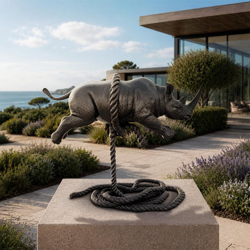 The Rhino Was Ready to Take Off (Bronze Sculpture, Mid-Size)