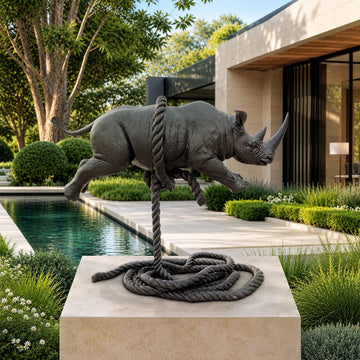The Rhino Was Ready to Take Off (Bronze Sculpture, Mid-Size)