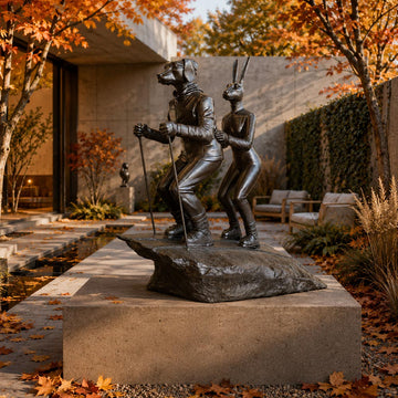 The Ski Lovers in Love (Bronze Sculpture, Mid-Size)