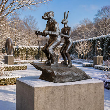 The Ski Lovers in Love (Bronze Sculpture, Mid-Size)