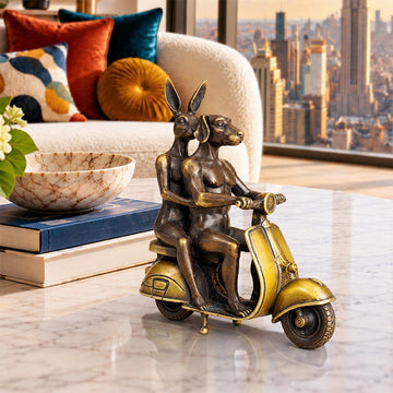 The Vespa Riders Forever (Bronze Sculpture, Miniature)