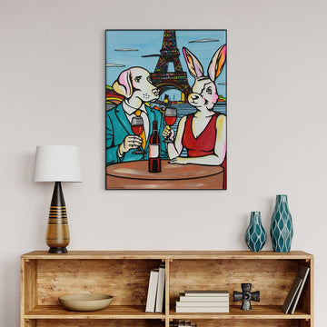 They Loved Their Pinot in Paris (Original Painting)