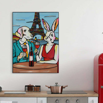 They Loved Their Pinot in Paris (Original Painting)