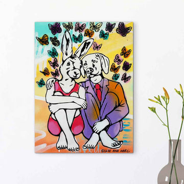 They Sat Together in a World of Butterflies (Original Painting)