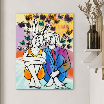 They Sat in a Flutter of Happiness (Original Painting)