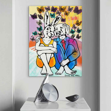 They Sat in a Flutter of Happiness (Original Painting)