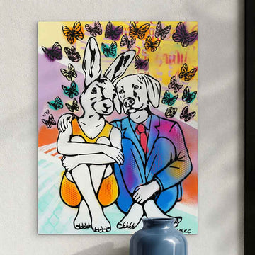 They Sat in a Flutter of Happiness (Original Painting)