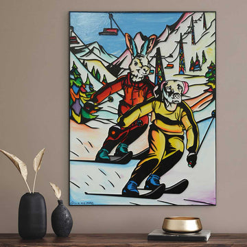 They Were Ski Lovers on a Mission (Original Painting)