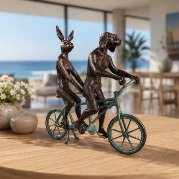They Loved Riding Together in Paris (Bronze Sculpture, Miniature Collection)