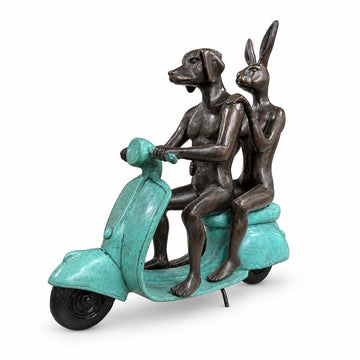 They Rode to Save Wildlife (Bronze Sculpture, Miniature Collection)
