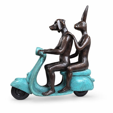 They Rode to Save Wildlife (Bronze Sculpture, Miniature Collection)