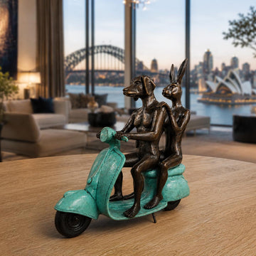 They Rode to Save Wildlife (Bronze Sculpture, Miniature Collection)