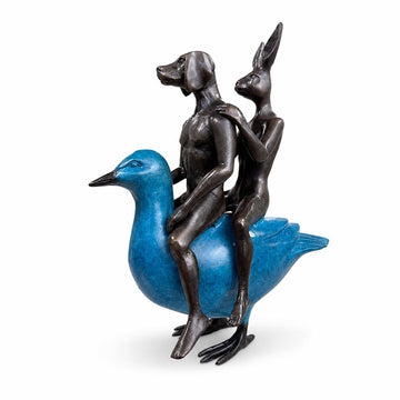 They Were Like Birds of a Feather So They Stuck Together (Bronze Sculpture, Miniature Collection)