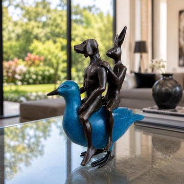 They Were Like Birds of a Feather So They Stuck Together (Bronze Sculpture, Miniature Collection)