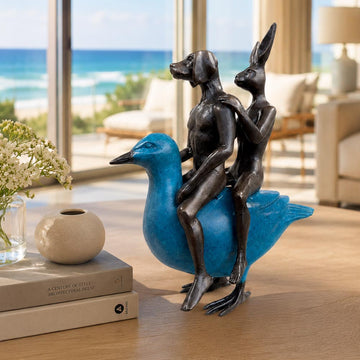 They Were Like Birds of a Feather So They Stuck Together (Bronze Sculpture, Miniature Collection)