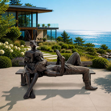 They Were Reading a Love Story (Bronze Sculpture, Mid-Size)