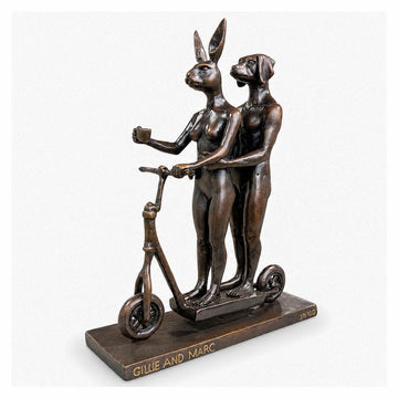 They Zig-Zagged in Harmony (Bronze Sculpture, Miniature Collection)