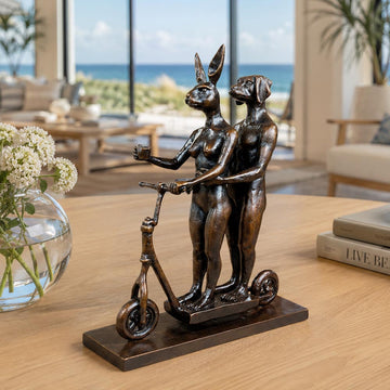 They Zig-Zagged in Harmony (Bronze Sculpture, Miniature Collection)