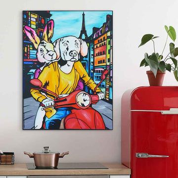 Two Hearts Lost in Paris (Original Painting)