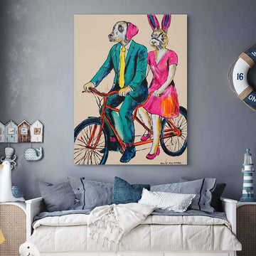 Two Hearts One Vespa (Original Painting)